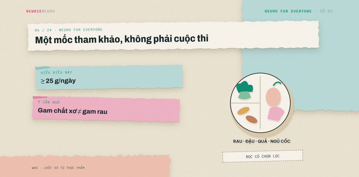 Mốc tham khảo 25 gam chất xơ mỗi ngày